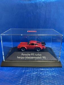 ヘルパ 1/87 ポルシェ911（930）ターボ 赤 herpa-Messemodell ‘90