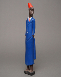 アフリカ　コートジボワール　コロン人形　XLサイズ　No.27　ホテルマン　木彫り　立像　アフリカ雑貨　彫刻