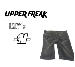 送料無料 レディースM◇UPPER FREAK◇ コーデュロイショートパンツ 黒