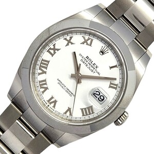 ロレックス ROLEX デイトジャスト41 ランダムシリアル 126300 ホワイト SS 腕時計 メンズ 中古