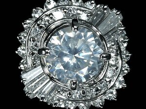 ZU14401【1円～】新品【RK宝石】≪Diamond≫ カット:GOOD Iカラー上質ダイヤモンド 特大1.196ct 極上脇石ダイヤ 0.61ct Pt900 超高級リング