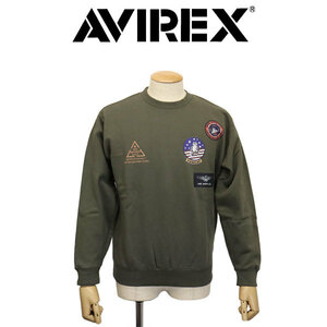 AVIREX (アヴィレックス) 783-3132019 TOP GUN CREW NECK SWEAT トップガン クルーネック スウェット 310OLIVE M