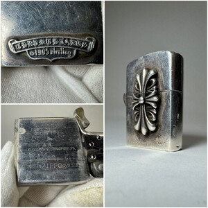 AS532 CHROME HEARTS ZIPPO LIGHTER クロムハーツ　Sterling刻印有り　スターリング　ジッポーライター　クロス　火花確認済み