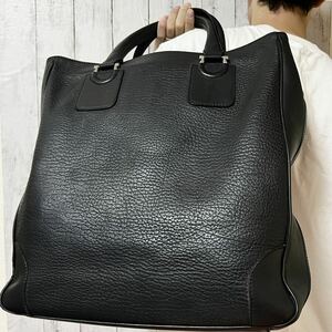 希少/A4可●フェラガモ Salvatore Ferragamo メンズ ビジネス トートバッグ ガンチーニ ブリーフケース 肩掛け PC レザー 本革 ブラック 黒