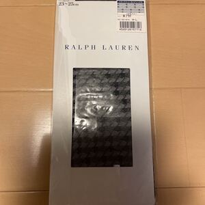 送料込み　新品　ラルフローレン Ralph Lauren ハウンドトゥースハイソックス　98ブラック　黒　M-L 送料無料