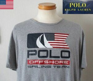 ★ メンズ ポロ ラルフローレン POLO RALPH LAUREN SAILING TEAM デザイン 半袖 カットソー ビッグサイズ US XXL 日本 ４Ｌサイズ グレー 