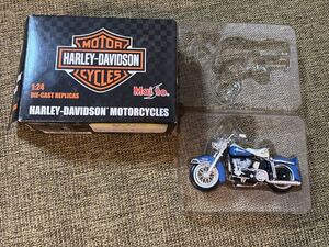 1/24スケール ハーレーダビッドソンモーターサイクルダイキャストバイクミニチュア HARLEY-DAVIDSON 1962FLHデュオグライドブルー マイスト