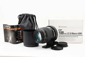 【超美品】Canon キャノン EF 100mm f/2.8 Macro USM + Tripod Mount 箱付き #161