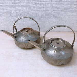 2個まとめ★屠蘇器 急須 茶器 酒器 茶道具 工芸品 松竹梅 祝事 お屠蘇 中古品 長期保管品 汚れあり 錆あり 素材不明 