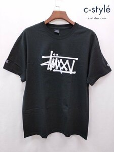 I681a [未使用品] STUSSY ステューシー Tシャツ L ブラック ロゴ | トップス G