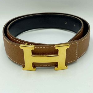 HERMES □F Hベルト＜服飾雑貨＞2002年 エルメス レディース ブランド ゴールド金具 ブラウン系 ファション小物