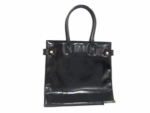 1円 GUCCI グッチ 002 1046 0407 パテントレザー トート ハンドバッグ ショルダー 肩掛け レディース ブラック系 FB8640