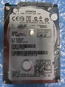 【中古】 HITACHI HTS543232A7A384 320GB/8MB 164時間使用 管理番号:D190