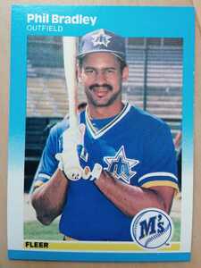 ★来日外国人 ブラッドリー 巨人 読売 ジャイアンツ PHIL BRADLEY FLEER 1987 メジャーリーグ MLB 大リーグ SEATTLE MARINERS マリナーズ