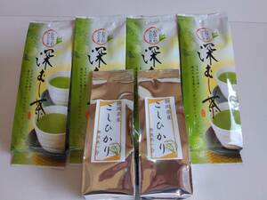 ☆超お買い得☆2023年産 静岡茶 農家の飲み茶150ｇ×4袋　無洗米こしひかり１合×２袋　【送料無料】・