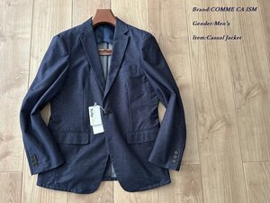 新品 COMME CA ISM MEN コムサイズム メン ウォッシャブル デニムジャージージャケット 22ネイビー Mサイズ 01GY10 定価17,000円