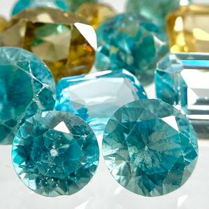 ●天然ジルコン16点おまとめ30ct●j ブルー ルース 裸石 宝石 ジュエリー jewelry zircon blue