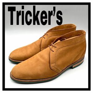 Tricker’s (トリッカーズ) チャッカブーツ ショートブーツ ダイナイトソール ヌバックレザー イエロー キャメル UK7.5 26cm 革靴 シューズ