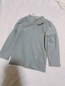 子供服 Tシャツ キッズ タートルネック 長袖 綿 肌着 無地カラーTシャツ （サイズ：90cm 色：グレー）H06