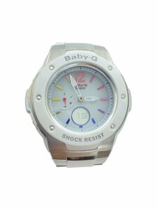 CASIO◆ソーラー腕時計・Baby-G/デジアナ/WHT/WHT//