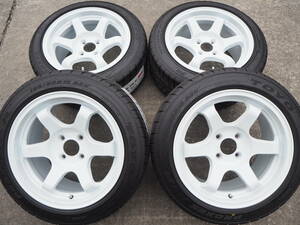 ★逆ゾリ★195/50R15 8J+30 4H100 新品 人気 深リム ハイグリップ TOYO R1R 1台分 ヤリス FIT SWIFT サクシード プロボックス カスタム WH