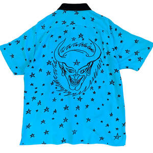 18ss Supreme Devil Rayon Shirt Bright blue シュプリーム デビル レーヨン シャツ ブライト ブルー　