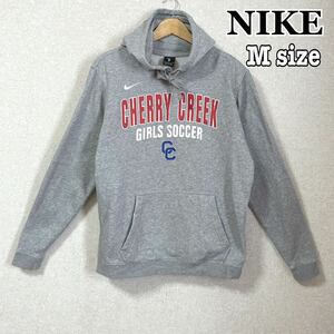 NIKE ナイキ プルオーバー フーディー パーカー CHERRY CREEK M 刺繍スウッシュ プリント 灰色 グレー 古着 輸入 海外