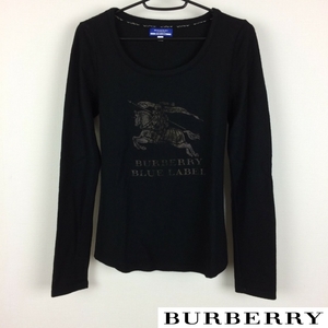 美品 BURBERRY BLUE LABEL 長袖ニット ブラック サイズ38 返品可能 送料無料