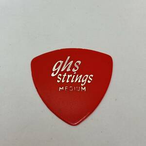 ① 未使用 ghs strings MEDIUM 赤 レッド シルバー文字 ギター ピック