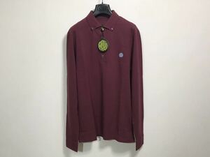 Pretty Green LS BUTTONDOWN PIPUE POLO S プリティーグリーン 長袖ポロシャツ 長袖シャツ BURGUNDY/PACIFIC