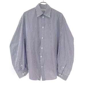 BALENCIAGA バレンシアガ 22AW Twisted Sleeve Shirt ツイストスリーブ ストライプシャツ 704461 TJM10 ブルー 3 ITQTCQT1ZZUO