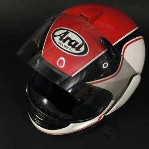 ER1031-16-3 Arai アライ フルフェイス ヘルメット Recing gear 白 青 赤 バイク HELMET サイズ57-58cm 24×23×30cm 100サイズ