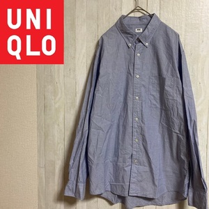 UNIQLO★ユニクロ★エクストラファインコットンブロードプリントシャツ★サイズL　2-35