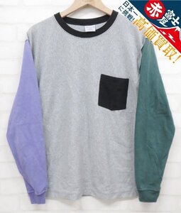 8T6817【クリックポスト対応】Champion REVERSE WEAVE LONG SLEEVE TEE CRAZY PATTERN C3-T412 チャンピオン リバースウィーブ 長袖Tシャツ