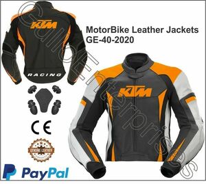 海外 送料込み 　高品質　 KTM Racing オーダーメイド可能　レーシング　レザージャケット　MOTOGP サイズ各種　本革　レプリカ