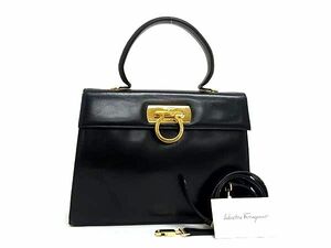 1円 ■美品■ Salvatore Ferragamo フェラガモ O 21 2181 ガンチーニ レザー 2WAY クロスボディ ショルダー ハンドバッグ BM3780