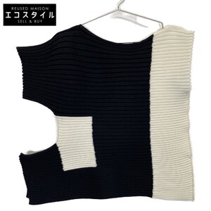 ISSEY MIYAKE イッセイミヤケ 23AW IM33KN301 ホワイト×ブラック RECTILINEAR 変形プリーツトップス トップス 2 レディース