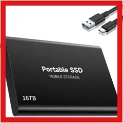 外付SSD 16TB 小型 軽量 ブラック 高速転送耐衝 USB3.2Gen1