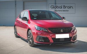 プジョー 308 GT T9 後期 フロント リップ スポイラー Ver.1/フロント スプリッター エプロン バンパー ディフューザー