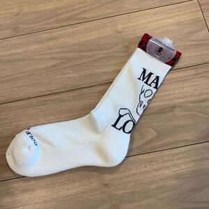 SLASH SOCKS / レオパード シーズンロゴ ハイクルーソックス ソックス ブルコ