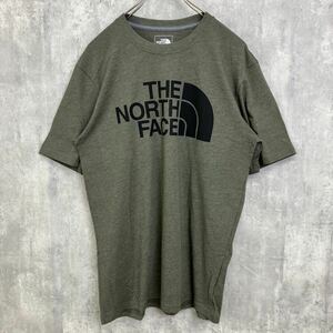 【1円スタート】新品 タグ付き US限定 THE NORTH FACE ノースフェイス Tシャツ グリーン カーキ ハーフドームロゴ S 半袖 NT-061 