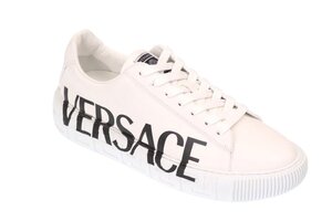 ヴェルサーチ ベルサーチ メンズ ロゴ ラ グレカ スニーカー ホワイト サイズ41 約27.3cm VERSACE DSU8404 DV51G D0141 WHITE 新品