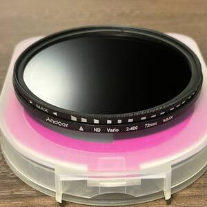 Andoer 可変式 NDフィルター New-View Pro Fader ND 72mm [減光範囲 ND2~ND400] 中古品