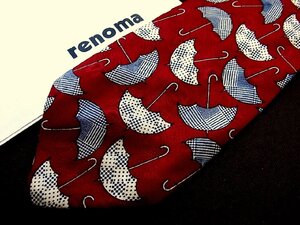 ♪5204C♪良品【傘 アンブレラ 柄】レノマ【renoma】ネクタイ