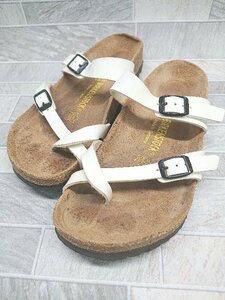 ◇ BIRKENSTOCK ビルケンシュトック シンプル カジュアル サンダル サイズ24.5cm ホワイト レディース P