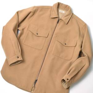 未使用 Steven alan スティーブンアラン メルトン ジップ シャツジャケット L MLTN WORK ZIP SHIRT