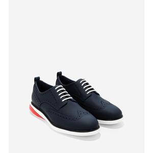 5万★超美品 超軽量 コール ハーン COLE HAAN グランドエボリューション ショートウィング オックスフォード 本革 革靴 NAVY 27cm