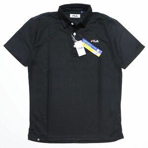 ●送料390円可能商品 フィラ ゴルフ FILA GOLF 新品 メンズ 吸水速乾 UVCUT 半袖 ポロシャツ 黒 L[749644G-BK-L]一 三 弐★QWER QQAA-18