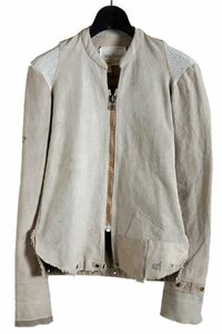 GREG LAUREN / 新品 SAND CANVAS ZIP FRONT STUDIO / 再構築 / size 0 SAND BEIGE グレッグローレン