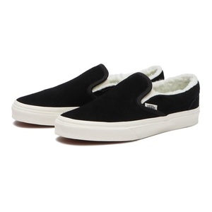 ヴァンズ 24.5cm クラシックス リッポン ブラック VANS CLASSIC SLIP-ON レディース スニーカー COZY HUG BLACK ボア バンズ 天然皮革